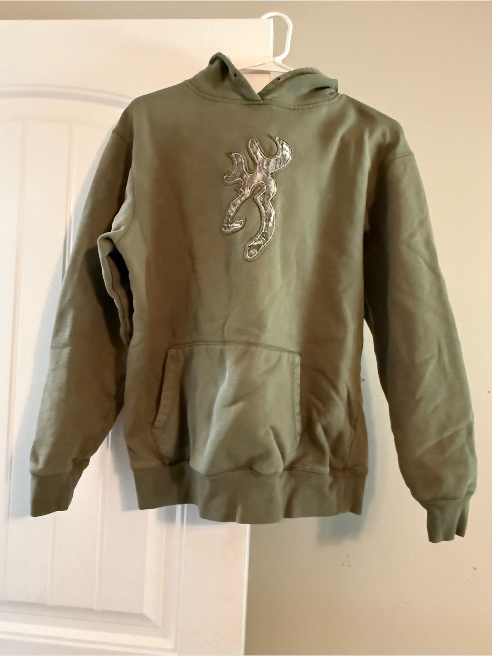 Browning Olive Green Men's Crewneck Hoodie with Embroidered Logo